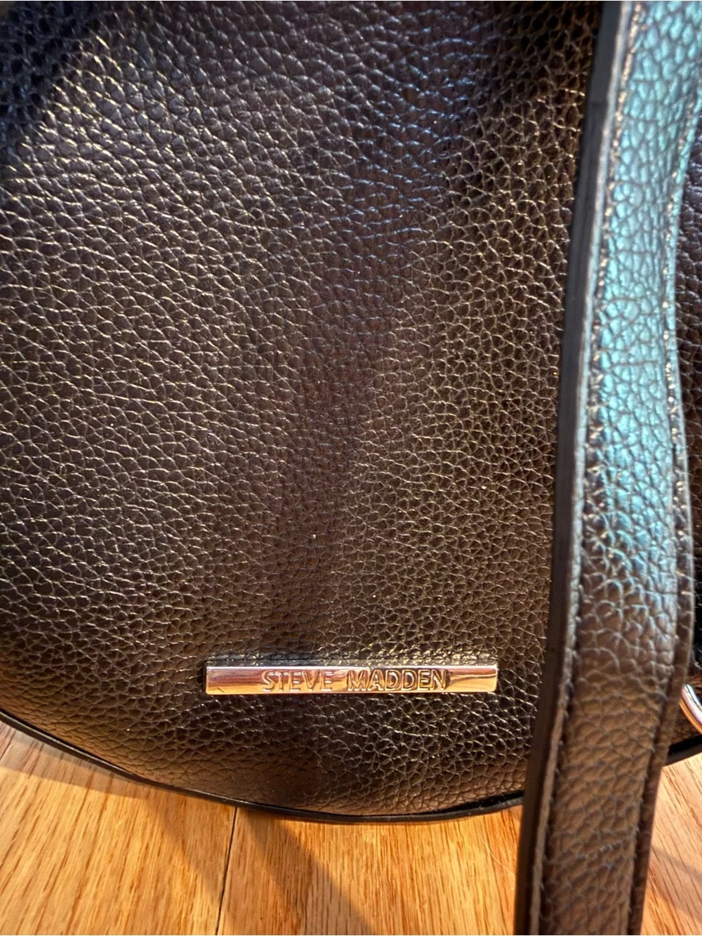 Steve Madden Black Mini Circular Backpack Purse
